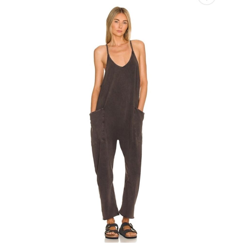 Free People Movement hot shot onesie in washed black size medium